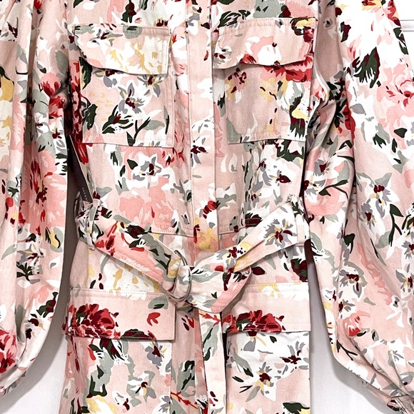 NWT Anthropologie x Mare Mare Pink Floral Mini Puff Sleeve Shirtdress Womens S - Picture 5 of 9